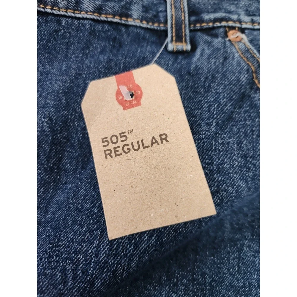 Levis 505 Jeans Men 54x30 Blue Straight Leg Zip Fly Denim Big & Tall Classic NEW